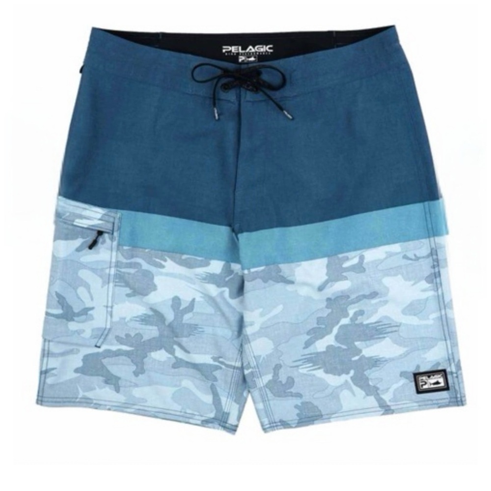 Pelagic • Men's Blue Water Fishing Board Shorts • Men’s Size 38